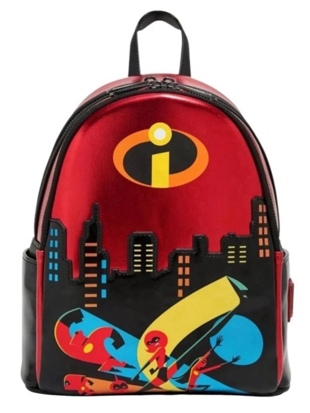 Loungefly Disney Pixar The Incredibles Parr Family Metallic Mini Backpack NWT